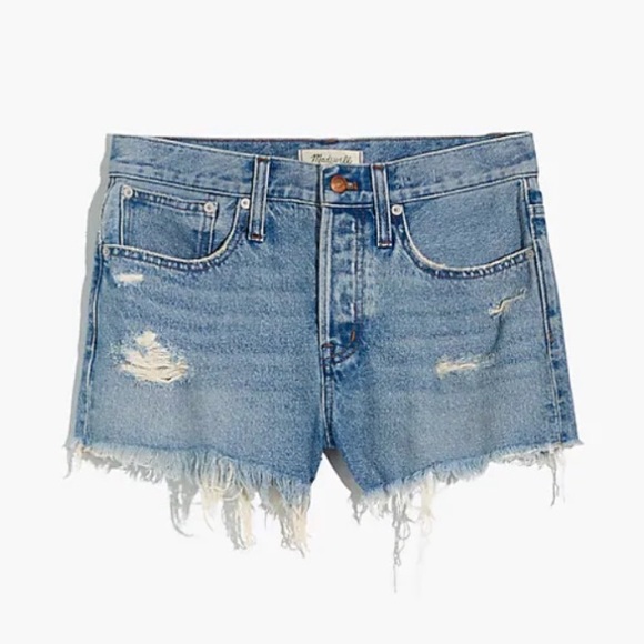 Madewell Relaxed Denim Shorts in Foxglen Wash Size 27 Button Fly L21 - Picture 5 of 10